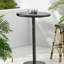 Table de bar 26 po ronde en PE, fabrication robuste en fer, fabriquée à la main pour la table de loisirs en plein air