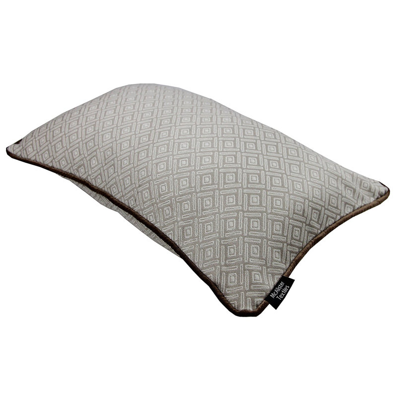 Hudepohl Geometric Rectangular Cushion, 30 x 50cm, Taupe