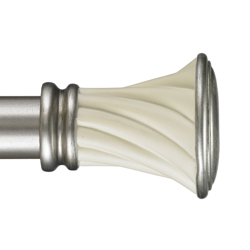 Tringle à rideaux simple 1,13 po Gabel, Argent antique, H 3 po x l 108 po x P 5 po