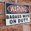 Elizalde Cast Iron Badass Wife Wall Sign