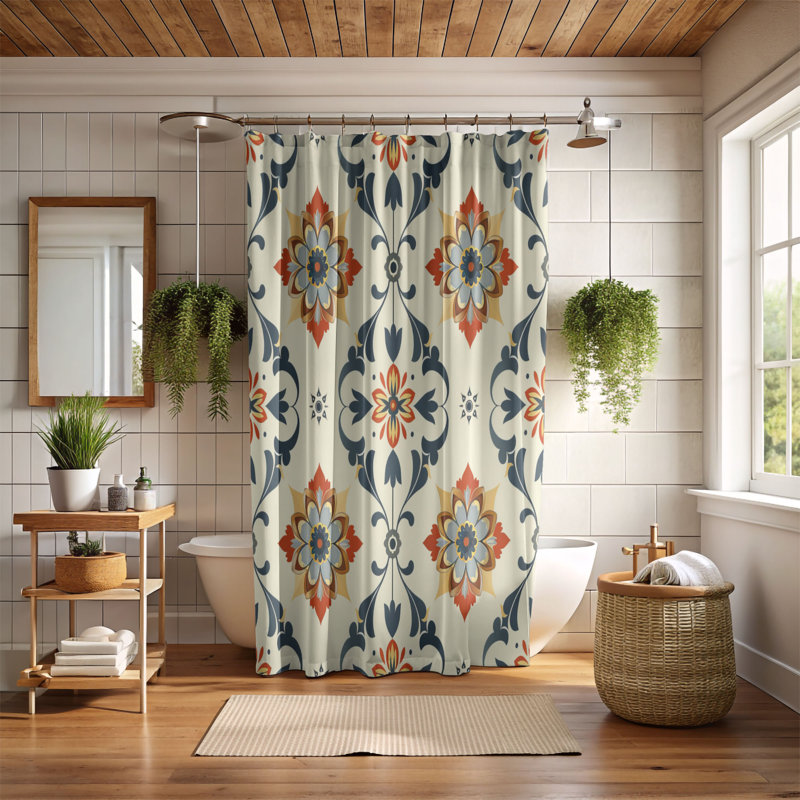 Historic Mosaic - Premium Shower Curtain, 74"H x 71"W