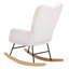 Chaise berçante pour chambre de bébé, chaise berçante berçante avec siège souple et dossier haut, tissu en peluche d'une capacité de poids de 250 lb, chaise berçante coulissante rembourrée pour chambre de bébé, chambre à coucher, salon, blanc ivoire