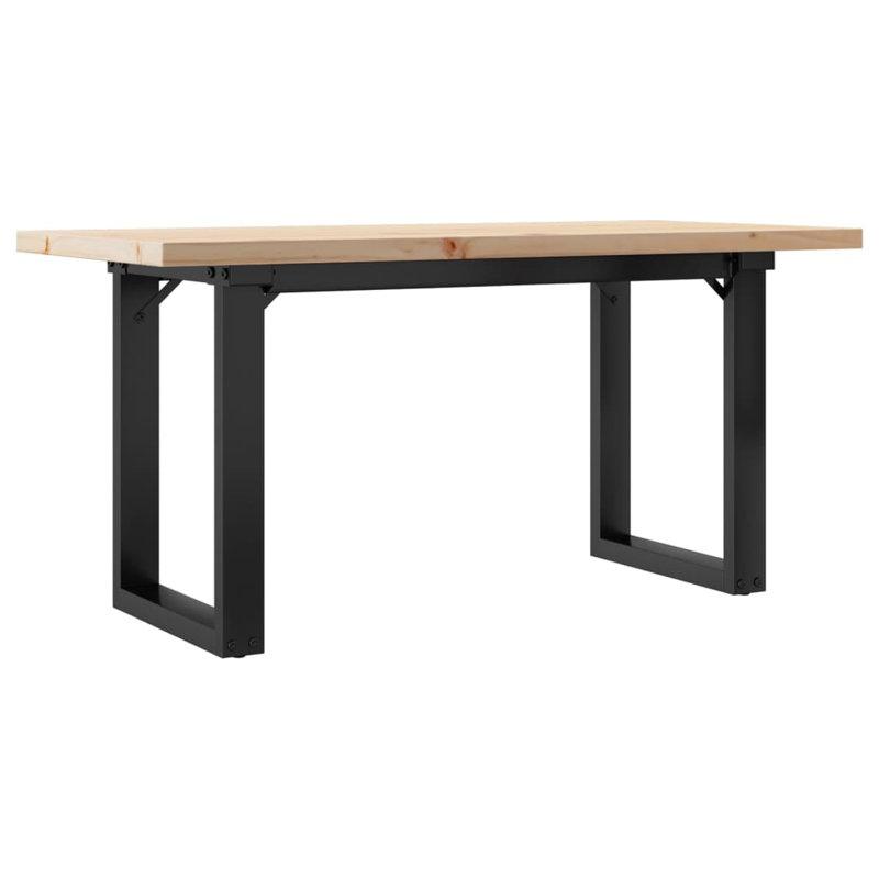  Coffee Table O-Frame 35.4"X15.7"X17.9" Solid Wood Pine And Steel