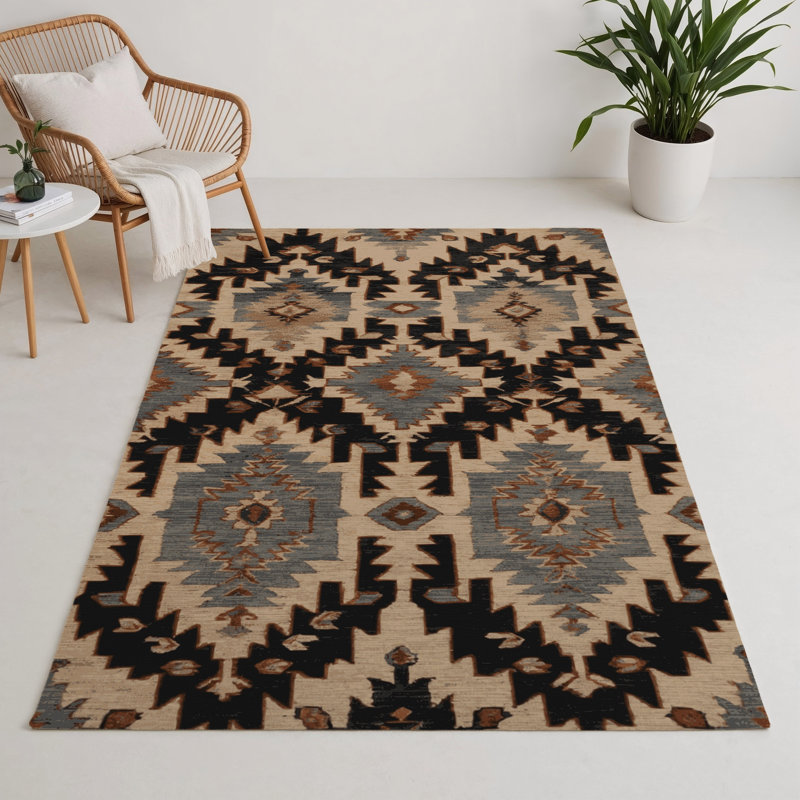 Tapis d'intérieur et d'extérieur brun Persian, Rectangle 9 pi x 12 pi