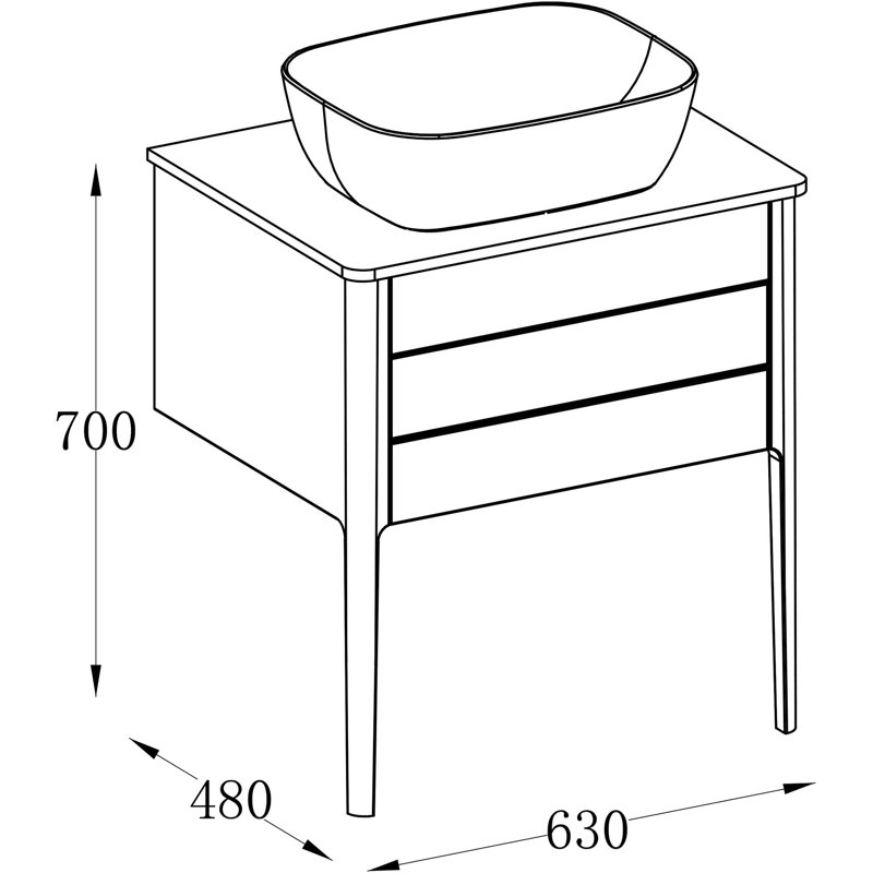 Senah 65cm Single Bathroom Vanity Base Only, White