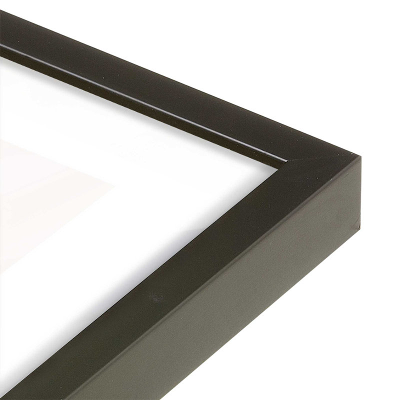 Imprimé voile de forêt, H 21 po x l 17 po x P 1,25 po, Cadre noir satiné