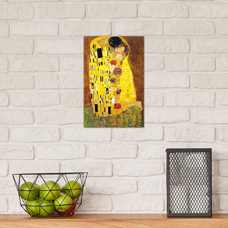 The Kiss by Gustav Klimt - Painting on Canvas, Wrapped Canvas, 101.6 cm H x 66.04 cm W x 1.91 cm D