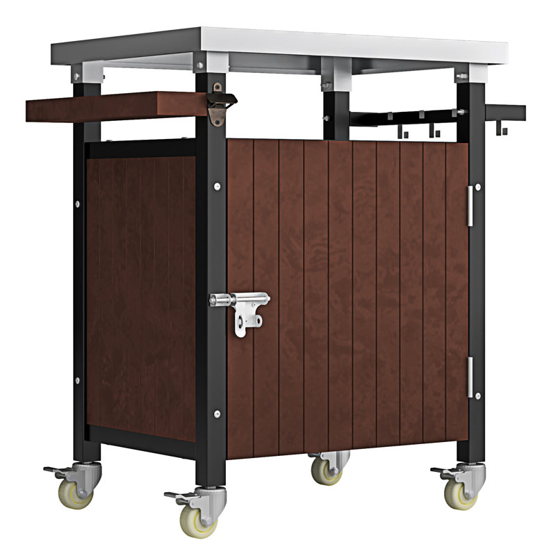 Outdoor Grill Cart With Stainless Steel Tabletop(No Include Stool)