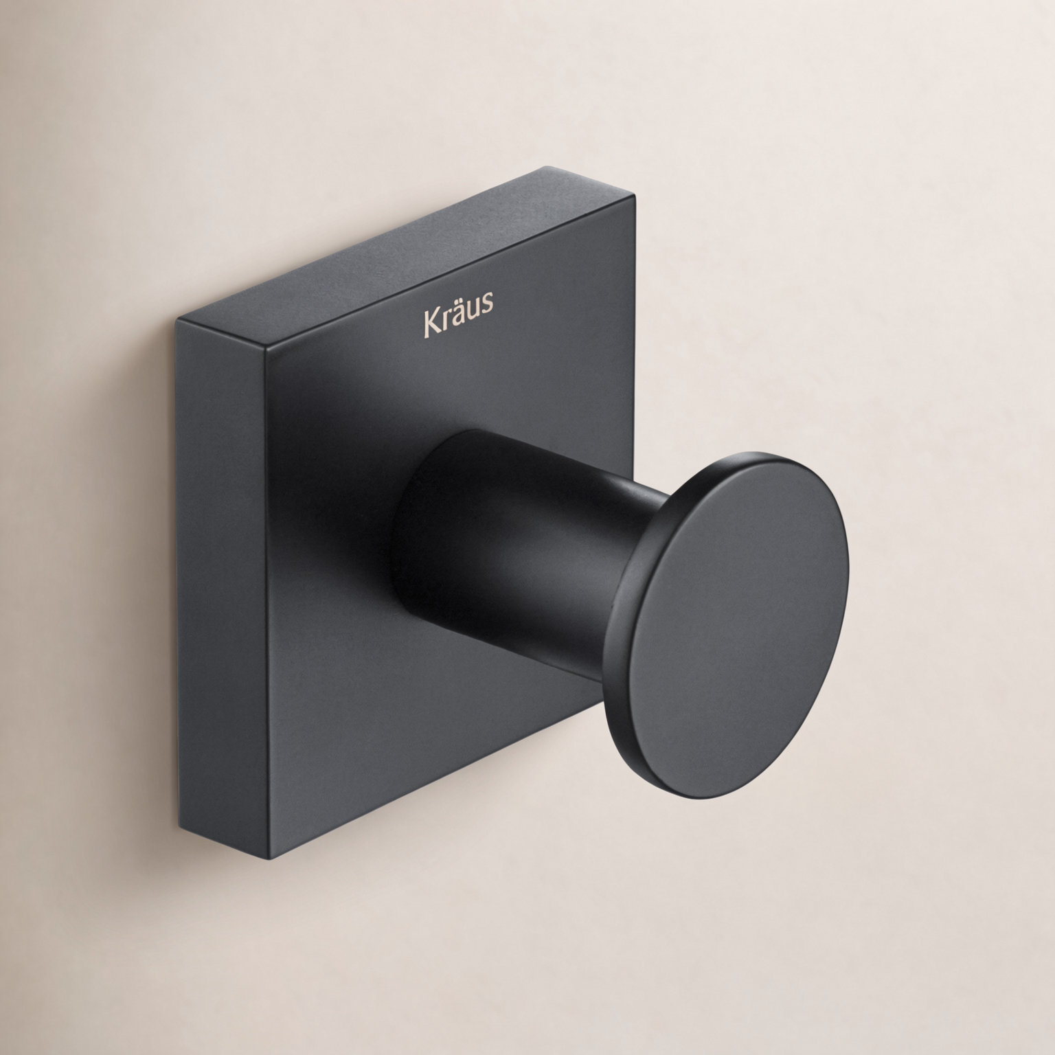 Ventus Wall Mounted Towel Hook, Matte Black