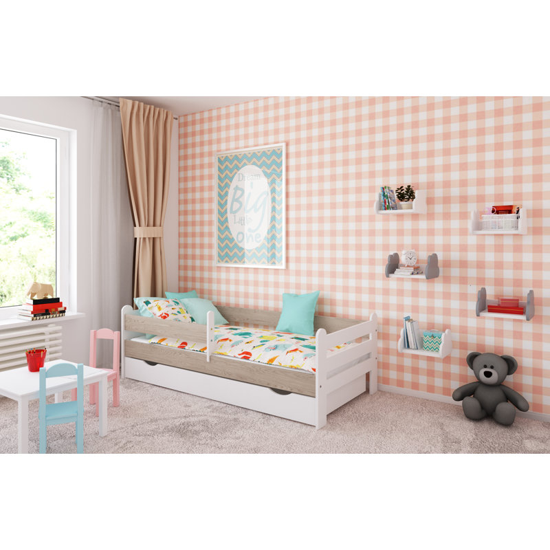 Thaxton Cabin Bed with Storage Included, Oak, European Toddler (80 x 160 cm)