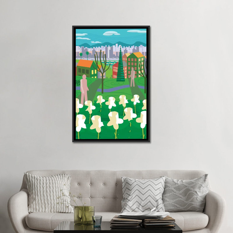 « vancouver arcadia », impression sur toile, H 26 po x l 18 po x P 1,5 po, Toile avec cadre noir, Pas de tapis