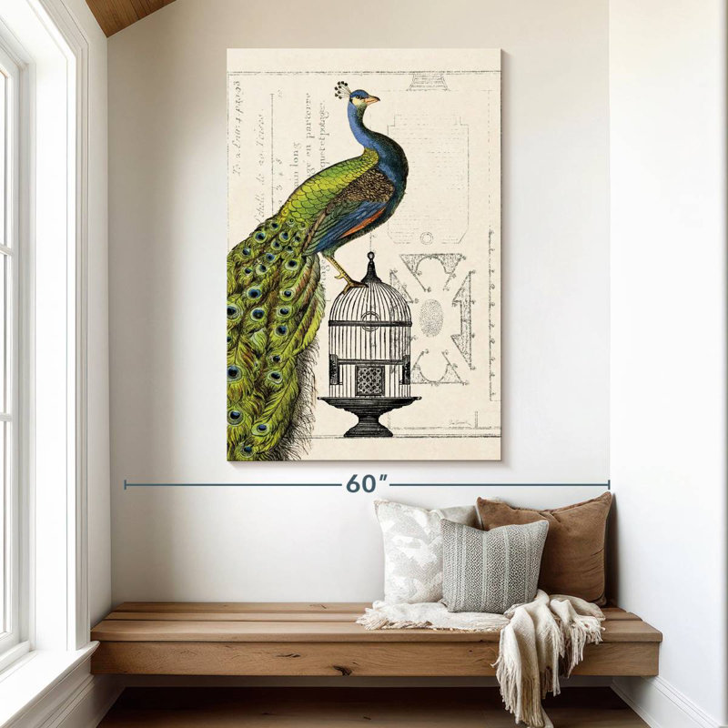 Brampt Peacock Birdcage I, 51" H x 34" W