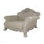 Fauteuil d'appoint en simili cuir et blanc avec 2 coussins