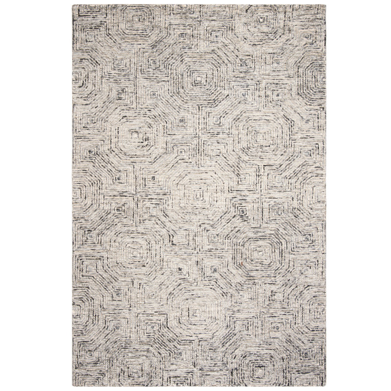 Deyoung Hand Tufted Wool Geometric Rug, Rectangle 8' x 10'