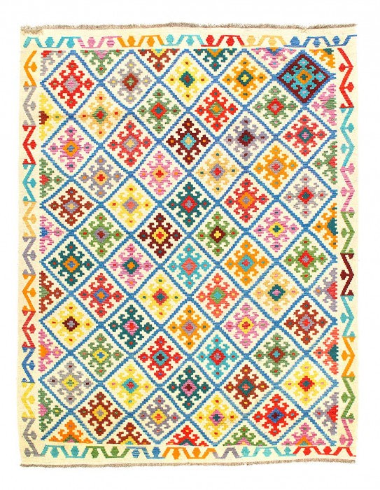 Tapis à tissage plat unique 5 pi 11 po x 7 pi 7 po Mier