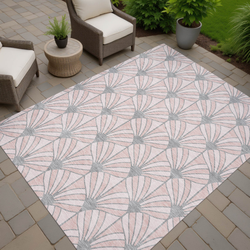 Machine Washable Indoor/Outdoor Lipman ACN2426 Mid-Century Modern Rug, Rectangle 10' x 14'