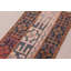Petit tapis turc Oushak rétro pour porte en rouge avec motif patchwork anatolien