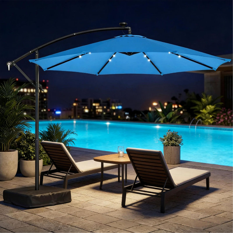 Élégant parasol de piscine, parasol d'extérieur, parasol de patio en porte-à-faux