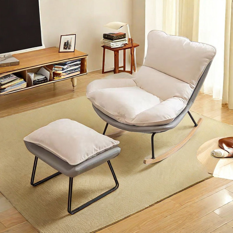 Chaise berçante de luxe pour adulte, Gris