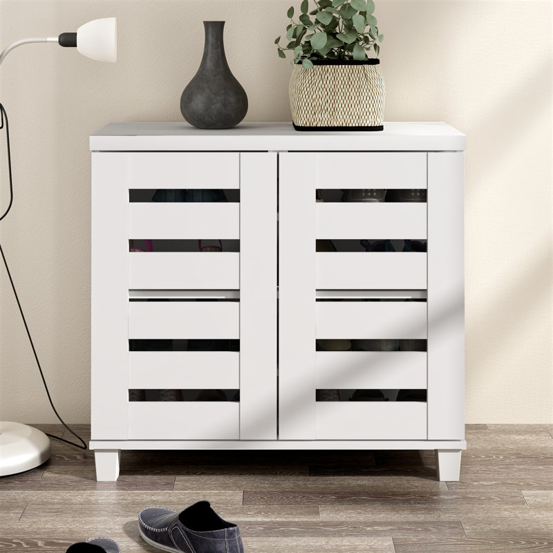 Armoire de rangement pour chaussures Millan, 12 paires, Blanc