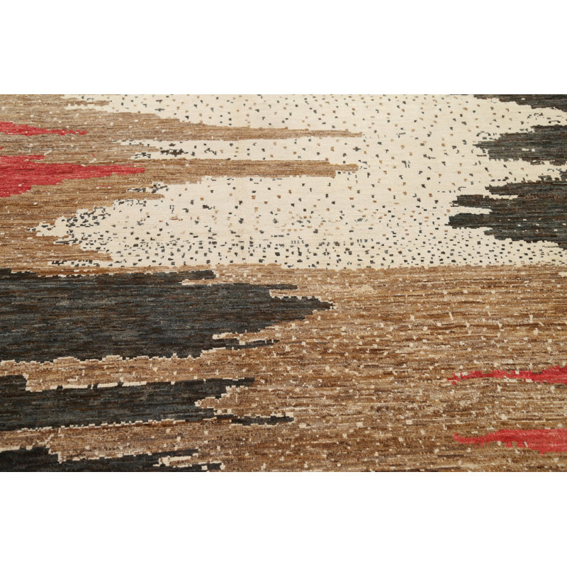 Tapis abstrait en laine fait à la main 6 x 10