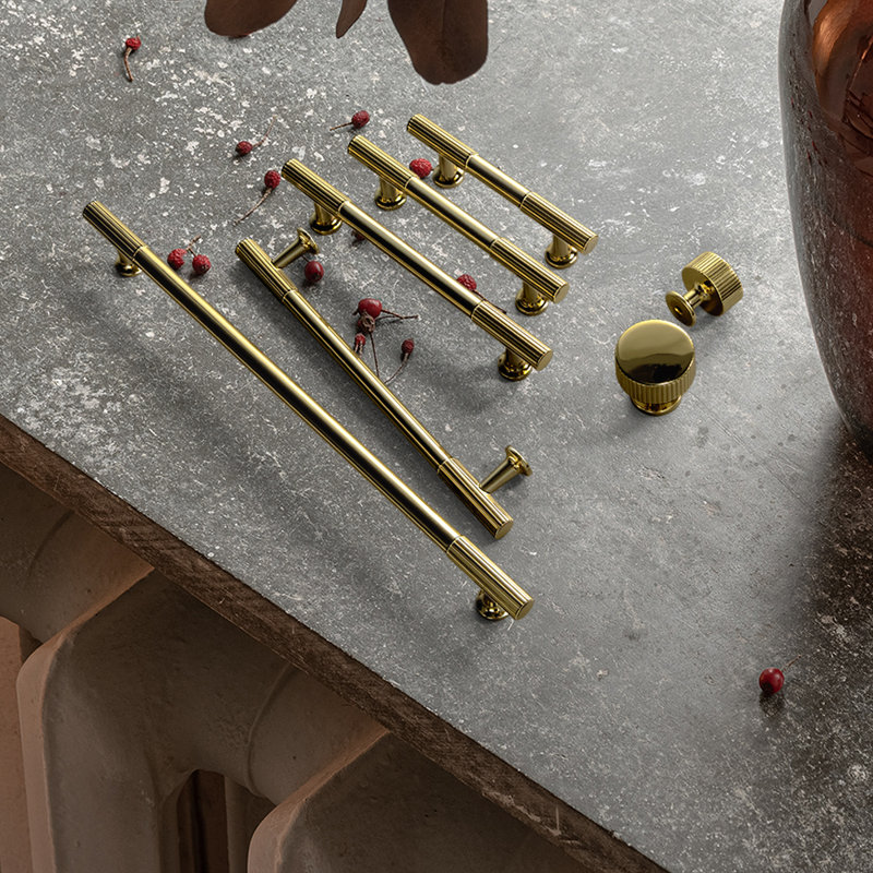 Bar / Handle Pull Multipack, 12.6", Polished Gold, 6-Packing