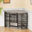 Corner Dog Crate Furniture, chenil robuste pour chien de 30 pouces, cage pour chien en bois avec roues