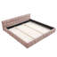Structure de lit rose très grand avec tête de lit - Tissu d'ameublement en chenille épais sans sommier tapissier 88,5 po x 85,5 po x 24 po