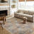 Sorrento Oriental Machine Made Power Loom Polyester Area Rug in Ivory-78565341