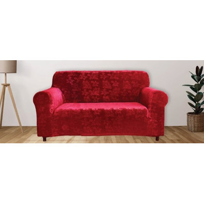 Floral Pattern Velvet Stretch Slipcover
