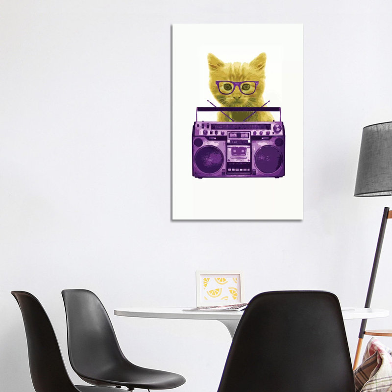 Hipster Kitty by Steez - Wrapped Canvas Print, 101.6 cm H x 66.04 cm W
