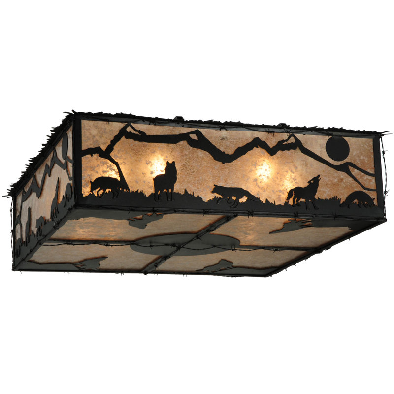 Wolf on the Loose 8 - Light Flush Mount
