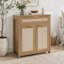 Buffet en rotin, armoire de rangement de style campagnard avec tablette réglable