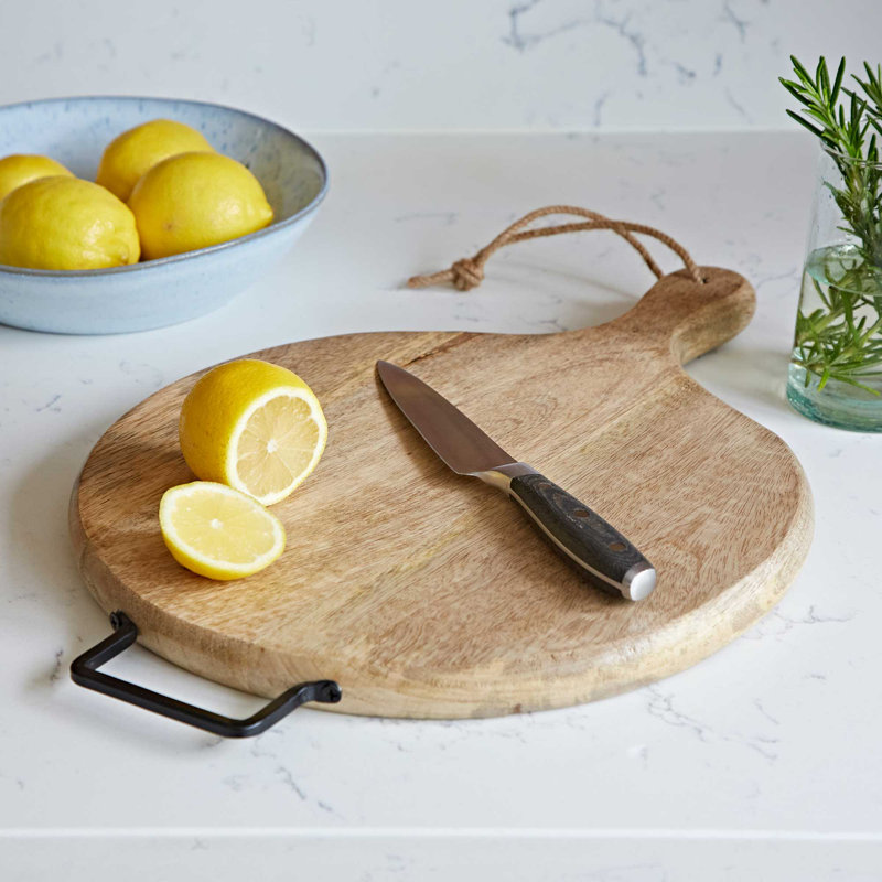Natural Mango Wood Round Chopping Board, Large