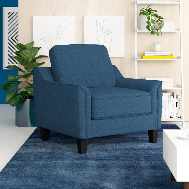 Fauteuil Montevideo de 91,44 cm de large, Bleu