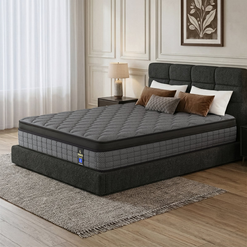12" Medium Firm Hybrid Mattress - Gel Memory Foam & Pocket Spring, High-Airflow Cooling Design, 12", Queen