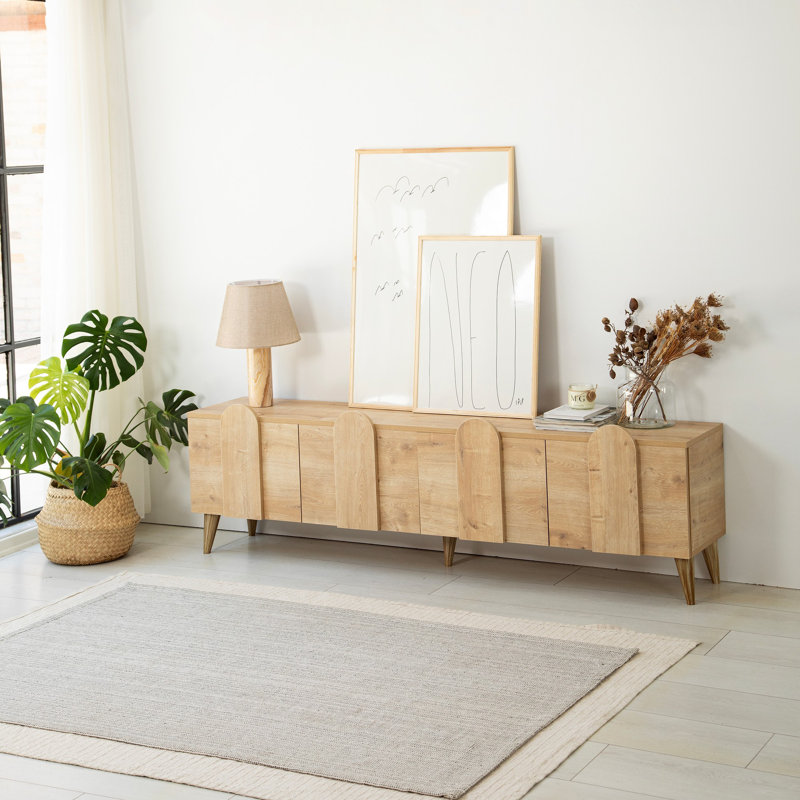 Keikei Unfinished TV Stand, Natural