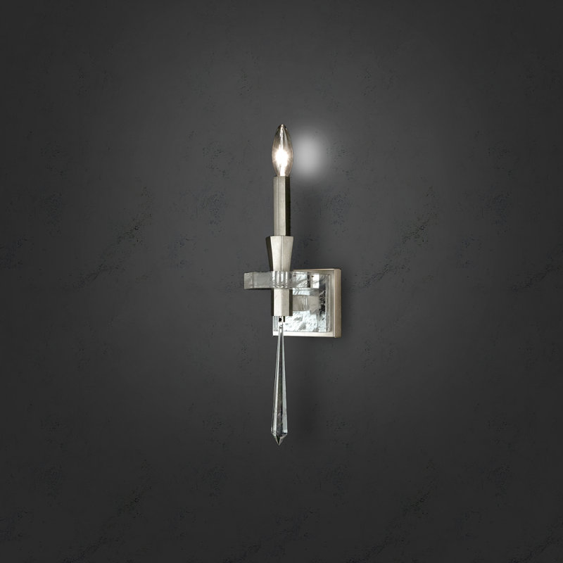 Candle Wall Light, Antique Silver