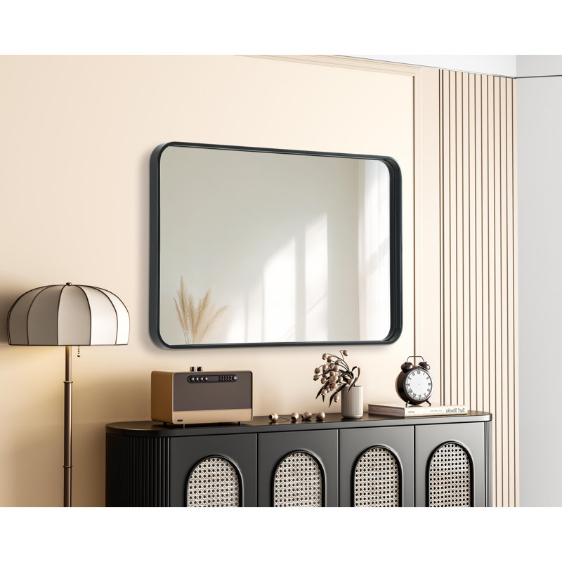 Erath Contour Metal Mirror, 36" x 24", Black