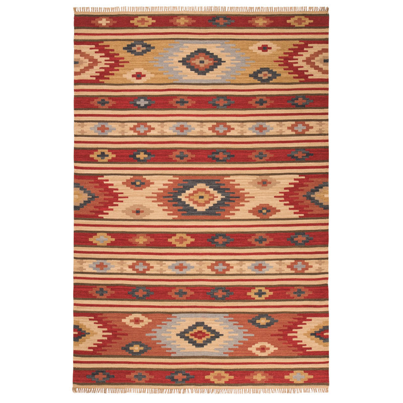 Siglinde Striped Wool Hand Woven Area Rug, Rectangle 180 x 270cm