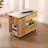 Modern Minimalist Solid Wood Natural Color Height - Adjustable Rotating Mobile Side Table