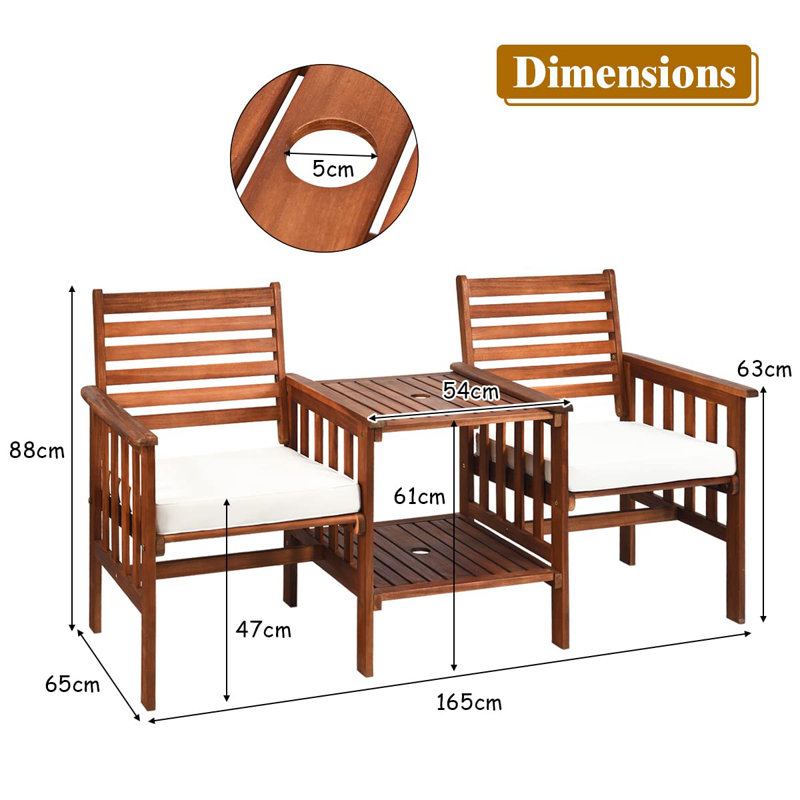 Gulzaar Solid Wood Acacia Outdoor Bench