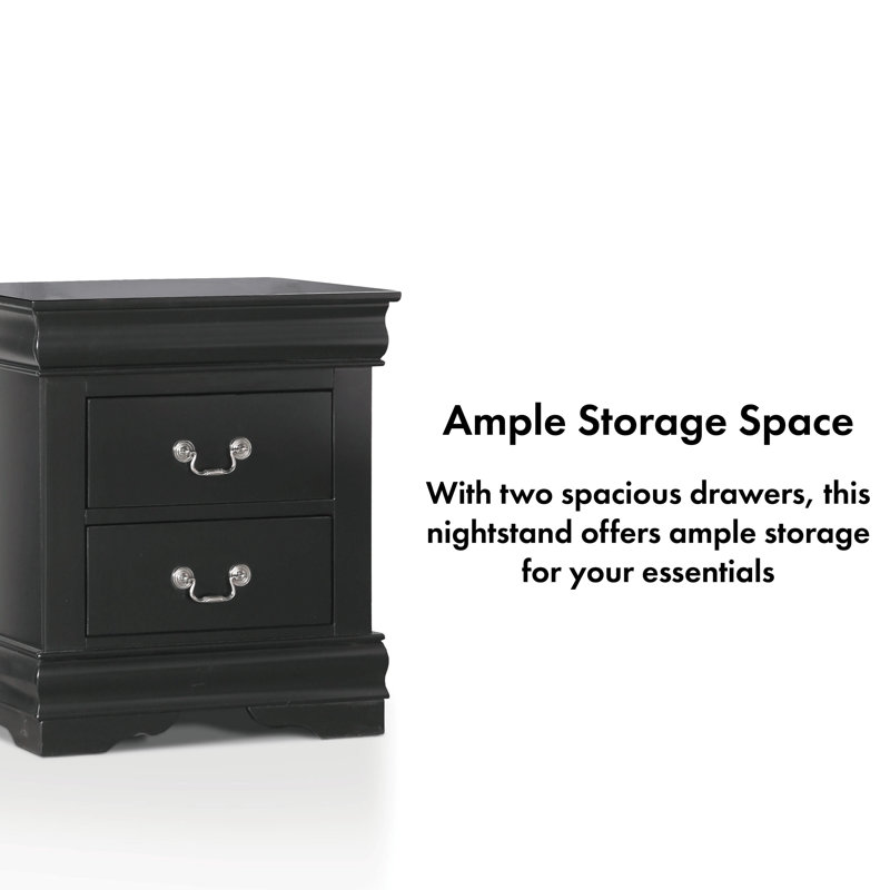 Emelinda 2-Drawer Nightstand, White
