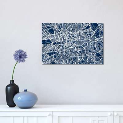 London Map VI by Michael Tompsett - 1 Piece Wrapped Canvas Wall Art