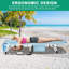 Chaise de plage pliante avec 5 positions réglables, trou, coussin et coussin à 2 côtés, sangles de transport-95215860