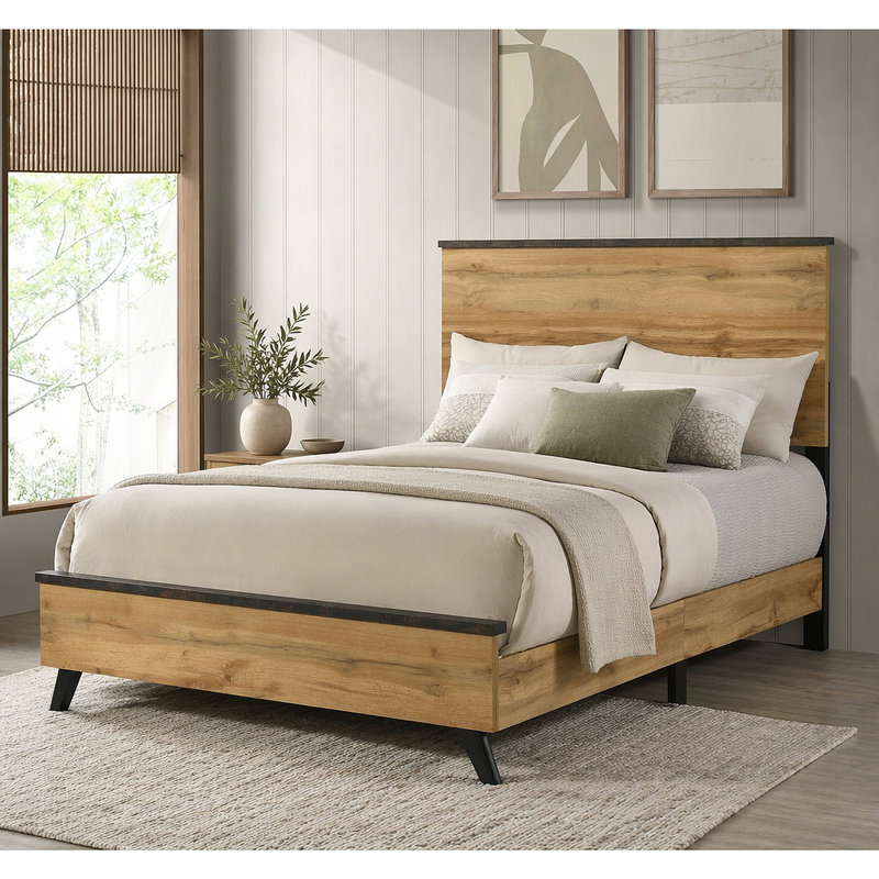 Georgina Natural Pine Full Panel Bed