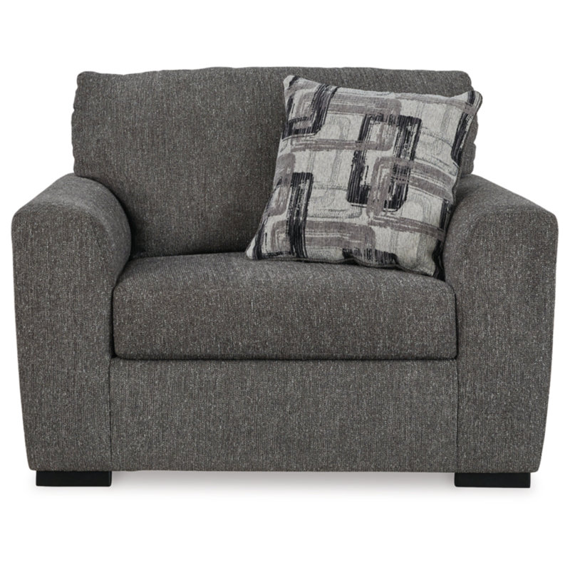 Gray Oversized Contemporary Wood Chair and a Half