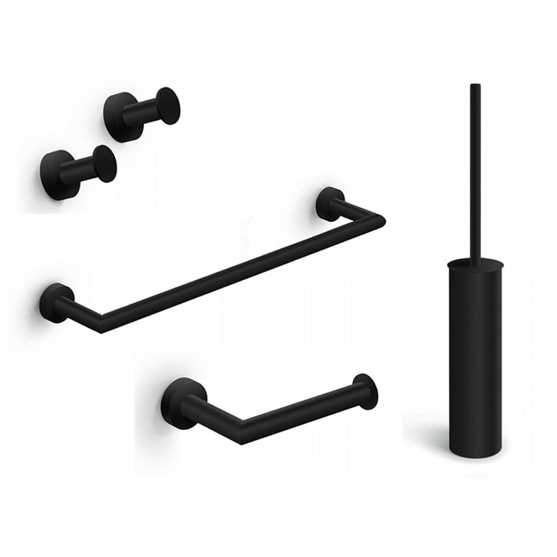 Baketo 4 Piece Bathroom Accessories Set in Matte Black
