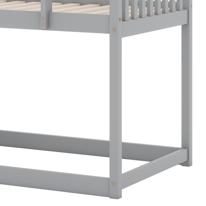 Lit superposé avec tiroirs et tablettes, Gris