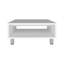 Table basse moderne carrée avec tablette ouverte, H 10,43 po, rangement minimaliste à finition blanche, H-492980996